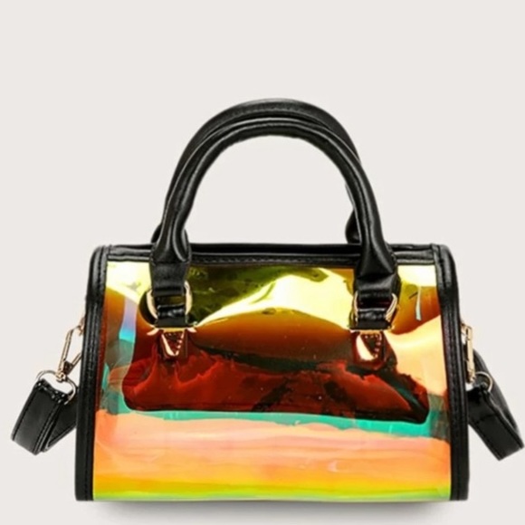 Handbags - NEW Boutique! 
Black Holographic Barrel Bag